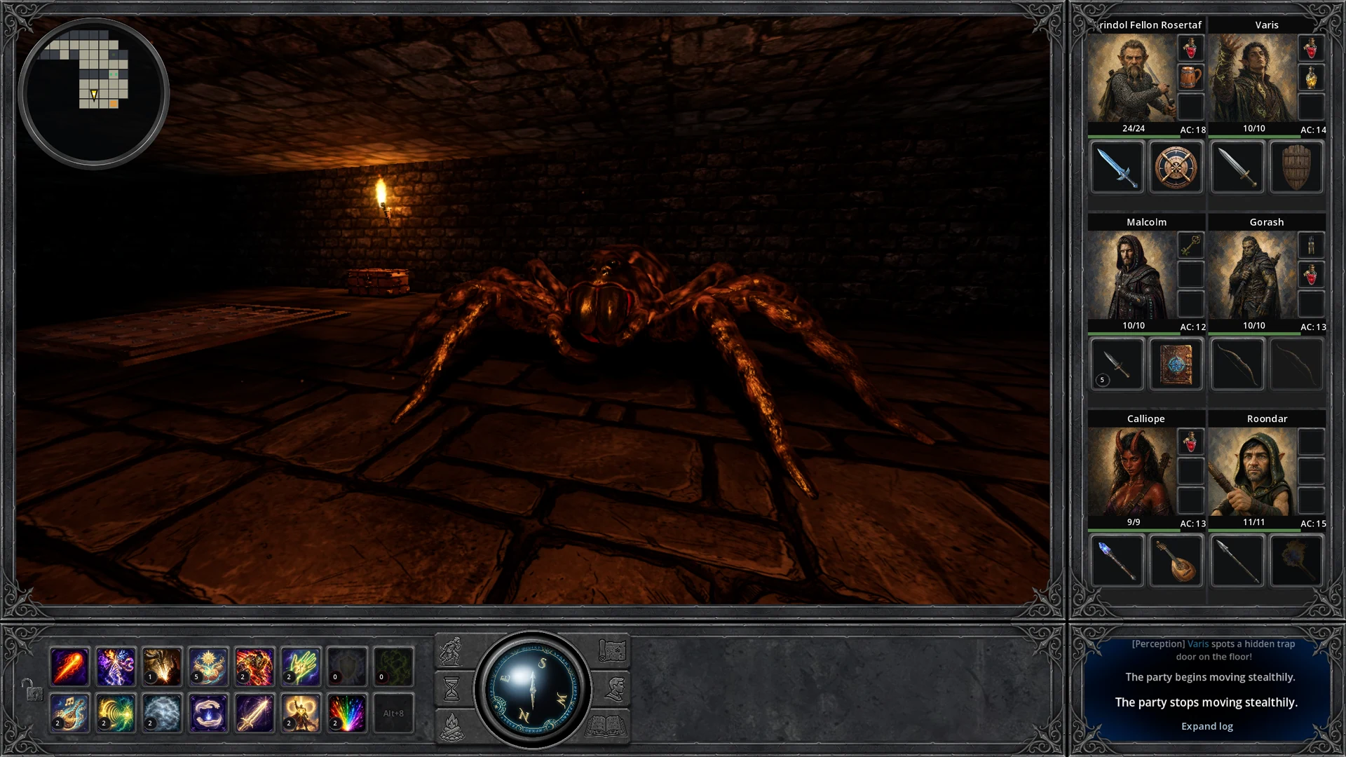 Giant spider ambush and hidden trapdoor